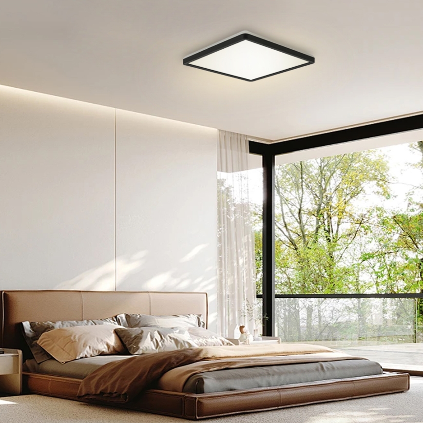 Brilagi - LED lubinis vonios šviestuvas ULTRA SLIM LED/18W/230V 30x30 cm juoda IP54