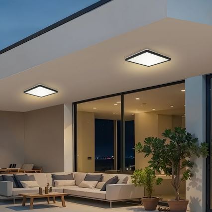 Brilagi - LED lubinis vonios šviestuvas ULTRA SLIM LED/24W/230V 42x42 cm juoda IP54