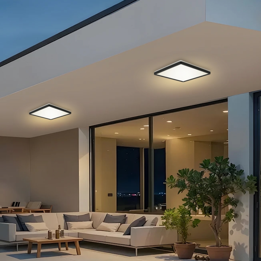 Brilagi - LED lubinis vonios šviestuvas ULTRA SLIM LED/24W/230V 42x42 cm juoda IP54