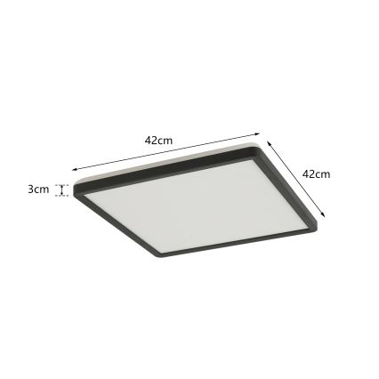Brilagi - LED lubinis vonios šviestuvas ULTRA SLIM LED/24W/230V 42x42 cm juoda IP54