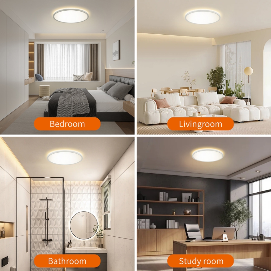 Brilagi - LED lubinis vonios šviestuvas ULTRA SLIM LED/24W/230V diametras 42 cm balta IP54