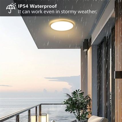 Brilagi - ULTRA SLIM LED vonios kambario lubinis šviestuvas, 24 W, 230 V, Ø 42 cm, auksinis, IP54