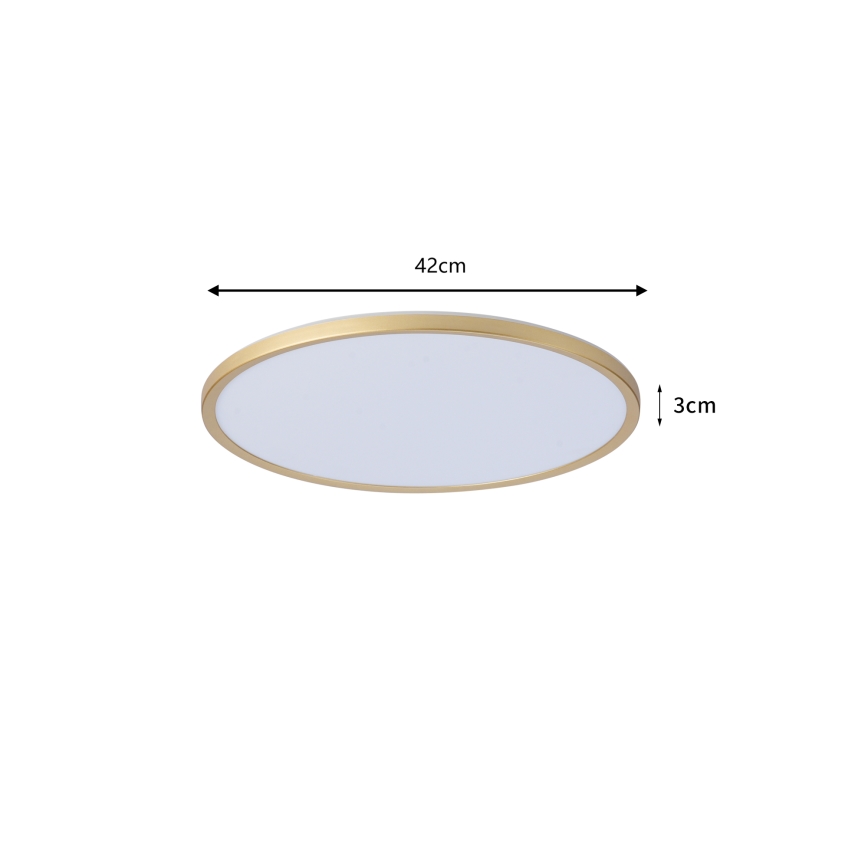 Brilagi - ULTRA SLIM LED vonios kambario lubinis šviestuvas, 24 W, 230 V, Ø 42 cm, auksinis, IP54