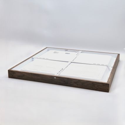 Brilagi - LED Vonios lubų šviestuvas WOODY FRAME LED/40W/230V 60x60 cm IP44 riešutmedžio
