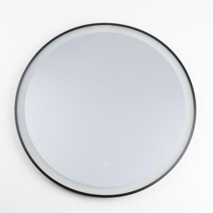 Brilagi - LED vonios veidrodis ASTI LED/19W/230V Ø 60 cm juodas IP44 CRI 90 reguliuojamas + CCT