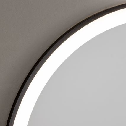 Brilagi - LED vonios veidrodis ASTI LED/19W/230V Ø 60 cm juodas IP44 CRI 90 reguliuojamas + CCT