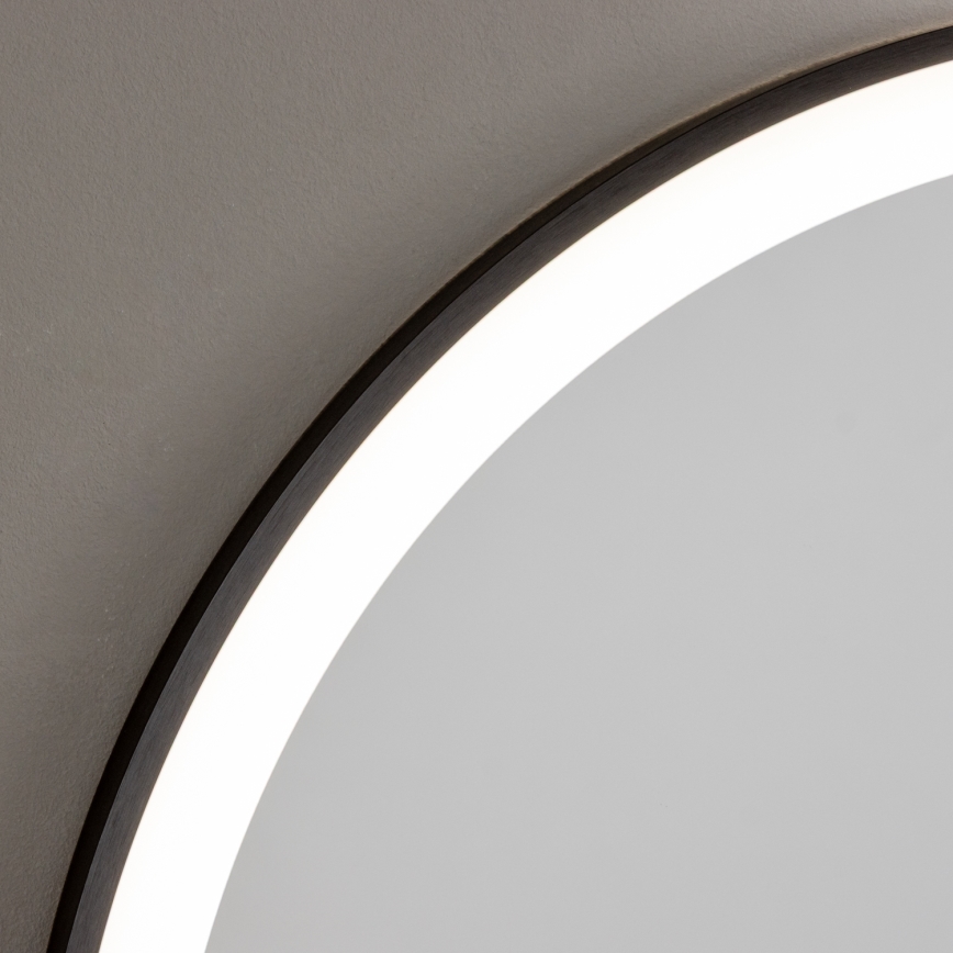 Brilagi - LED vonios veidrodis ASTI LED/19W/230V Ø 60 cm juodas IP44 CRI 90 reguliuojamas + CCT