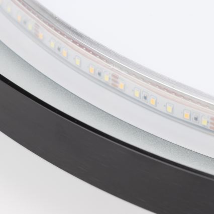 Brilagi - LED vonios veidrodis ASTI LED/19W/230V Ø 60 cm juodas IP44 CRI 90 reguliuojamas + CCT