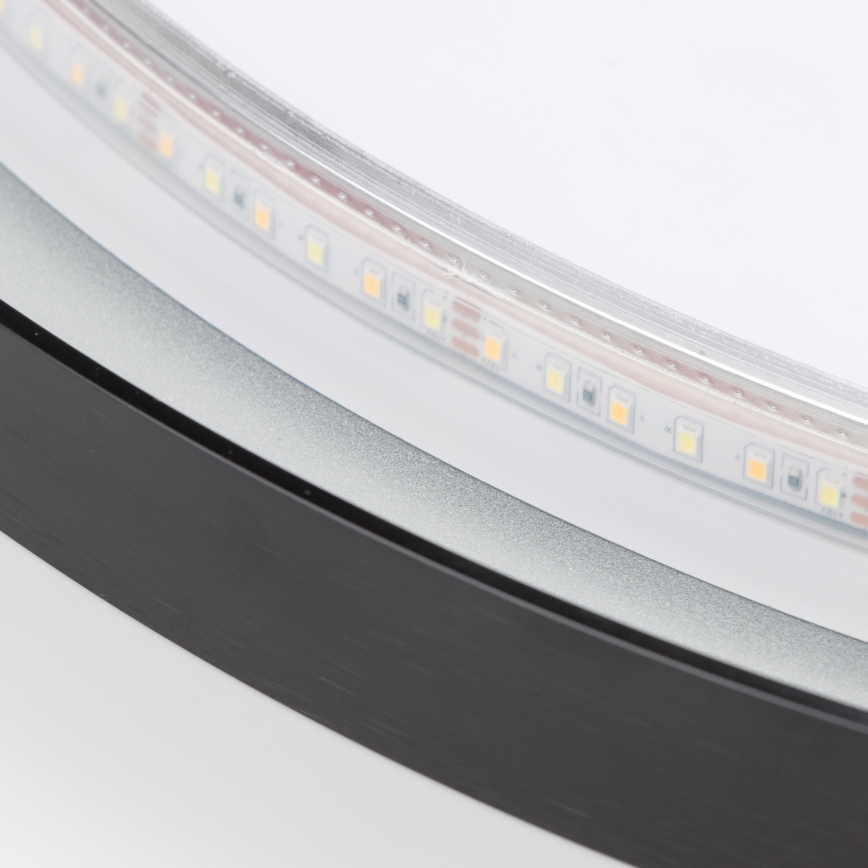 Brilagi - LED vonios veidrodis ASTI LED/19W/230V Ø 60 cm juodas IP44 CRI 90 reguliuojamas + CCT