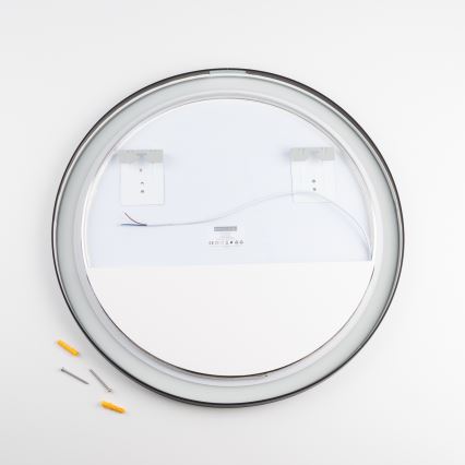 Brilagi - LED vonios veidrodis ASTI LED/19W/230V Ø 60 cm juodas IP44 CRI 90 reguliuojamas + CCT