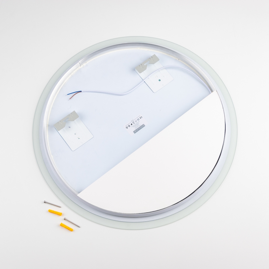 Brilagi - LED vonios veidrodis BERNATE LED/19W/230V Ø 60 cm sidabrinis IP44 CRI 90 dimeriuojamas + CCT