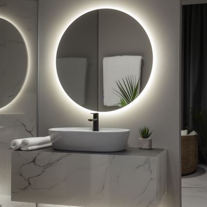 Brilagi - LED vonios veidrodis LUNA LED/26W/230V Ø 80 cm IP44 CRI 90 su reguliuojamu ryškumu + CCT