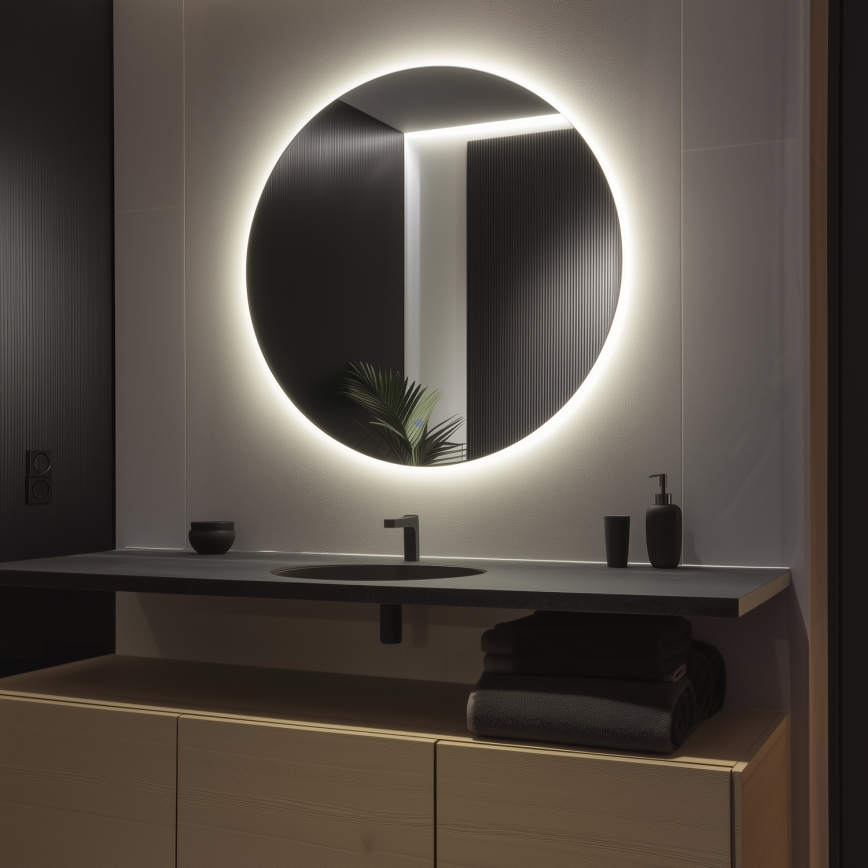 Brilagi - LED vonios veidrodis LUNA LED/32W/230V Ø 100 cm IP44 CRI 90 dimeriuojamas +CCT