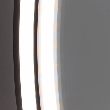 Brilagi - LED vonios veidrodis PALANZO LED/19W/230V skersmuo 60 cm juodas IP44 CRI 90 dimeriuojamas + CCT