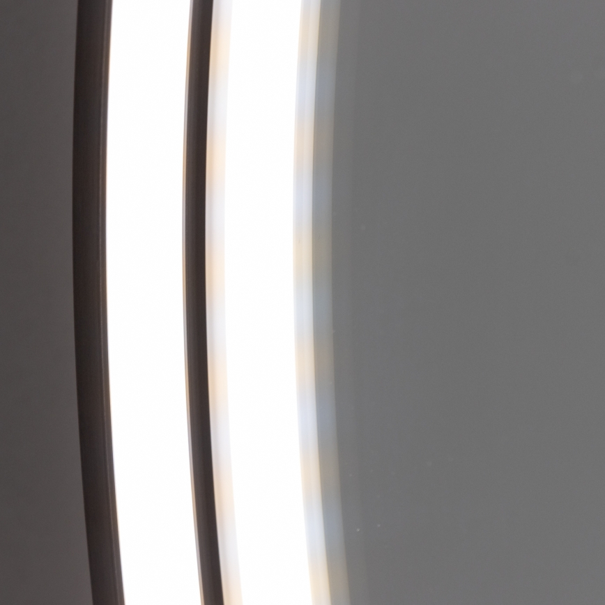 Brilagi - LED vonios veidrodis PALANZO LED/19W/230V skersmuo 60 cm juodas IP44 CRI 90 dimeriuojamas + CCT