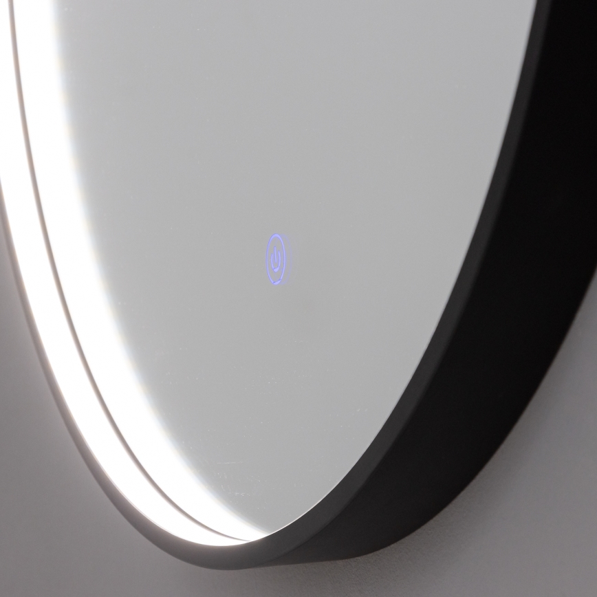 Brilagi - LED vonios veidrodis PALANZO LED/19W/230V skersmuo 60 cm juodas IP44 CRI 90 dimeriuojamas + CCT