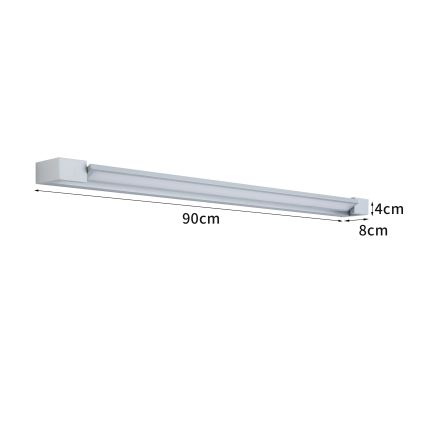 Brilagi - LED vonios veidrodžio apšvietimas AQUA LINE LED/24W/230V 90 cm IP44 matinis chromas CRI 90