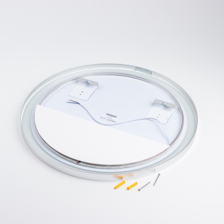 Brilagi - LED vonios veidrodis TORINO LED/19W/230V skersmuo 60 cm sidabrinis IP44 CRI 90 dimeriuojamas + CCT