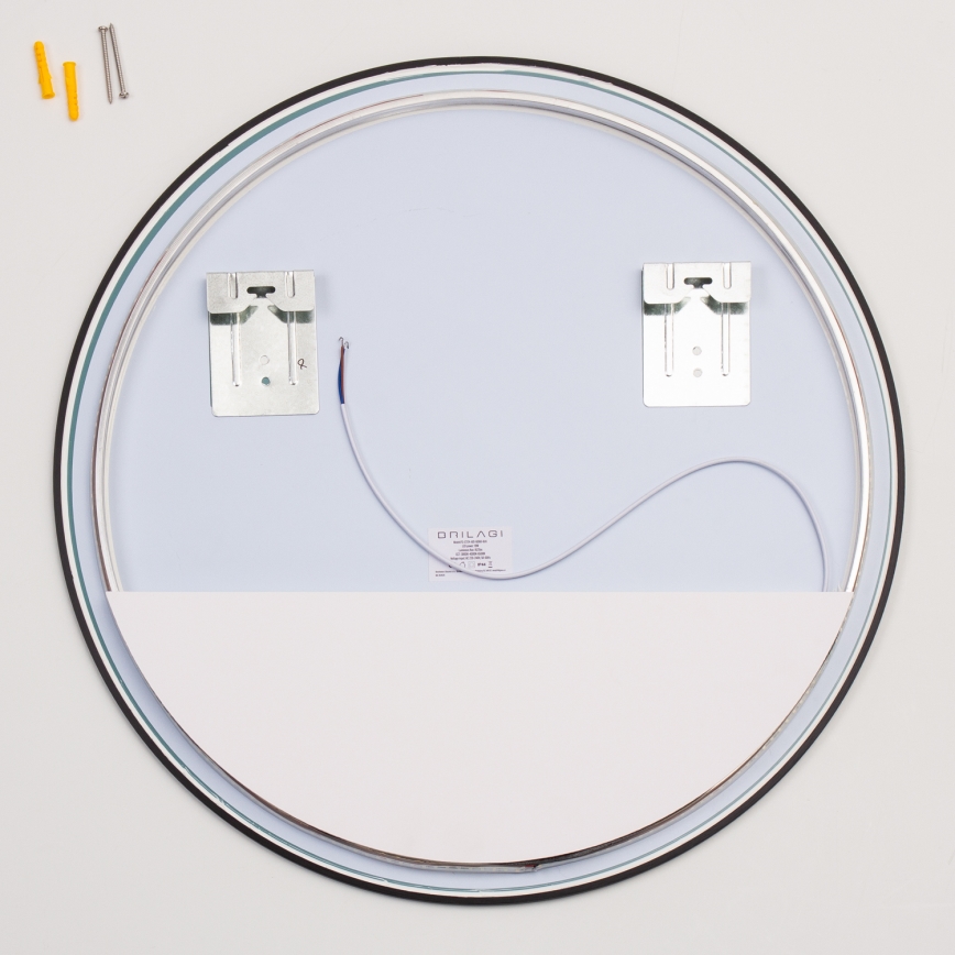 Brilagi - LED vonios veidrodis VENA BLACK LED/19W/230V Ø 60 cm IP44 CRI 90 dimeriuojamas + CCT