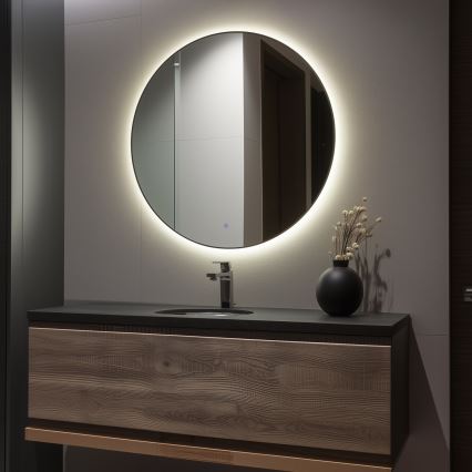Brilagi - LED vonios veidrodis VENA BLACK LED/32W/230V, skersmuo 100 cm, IP44, CRI 90, reguliuojamas + CCT