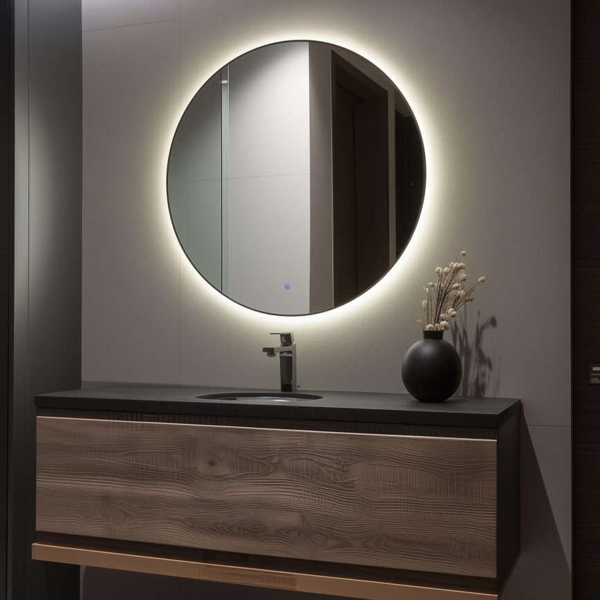 Brilagi - LED vonios veidrodis VENA BLACK LED/32W/230V, skersmuo 100 cm, IP44, CRI 90, reguliuojamas + CCT