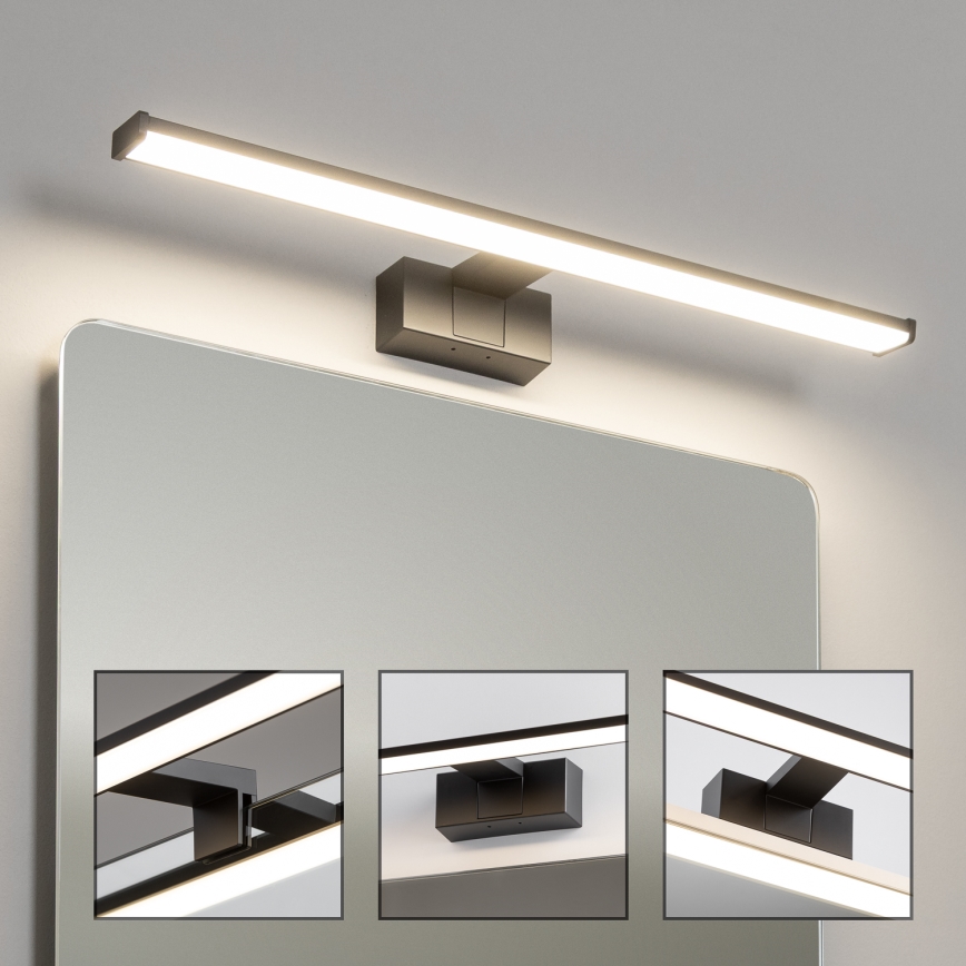 Brilagi - LED vonios veidrodžio apšvietimas 3 viename VESTRA LED/12W/230V 60 cm IP44 juodas