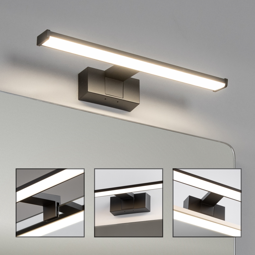 Brilagi - LED vonios veidrodžio apšvietimas 3 viename VESTRA LED/8W/230V 40 cm IP44 juoda