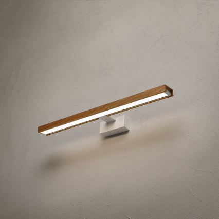 Brilagi - LED vonios veidrodžio apšvietimas 3 viename WOODY MIRROR LED/12W/230V 60 cm IP44 balta/ąžuolas