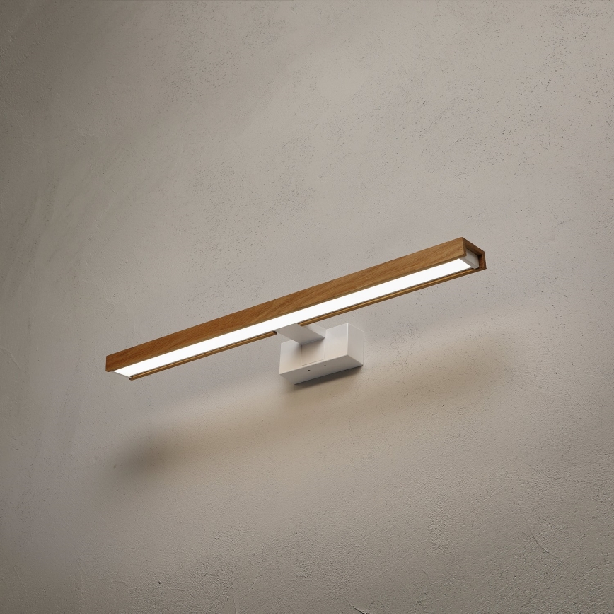 Brilagi - LED vonios veidrodžio apšvietimas 3 viename WOODY MIRROR LED/12W/230V 60 cm IP44 balta/ąžuolas