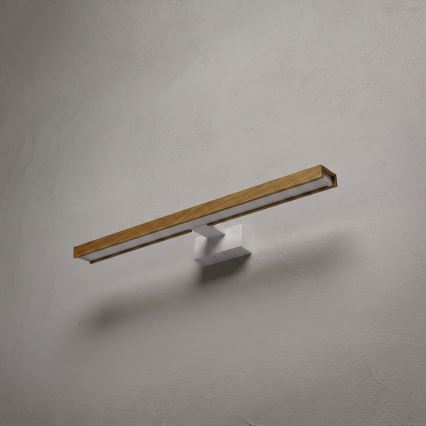 Brilagi - LED vonios veidrodžio apšvietimas 3 viename WOODY MIRROR LED/12W/230V 60 cm IP44 balta/ąžuolas