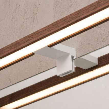 Brilagi - WOODY MIRROR 3in1 LED vonios veidrodžio apšvietimas LED/12W/230V 60 cm IP44 balta/ąžuolas vyšnia