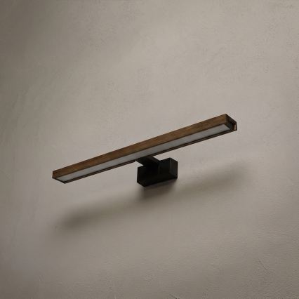 Brilagi - LED vonios veidrodžio apšvietimas 3 viename WOODY MIRROR LED/12W/230V IP44 juoda/ąžuolas riešutas