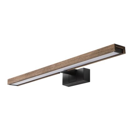 Brilagi - LED vonios veidrodžio apšvietimas 3 viename WOODY MIRROR LED/12W/230V IP44 juoda/ąžuolas riešutas