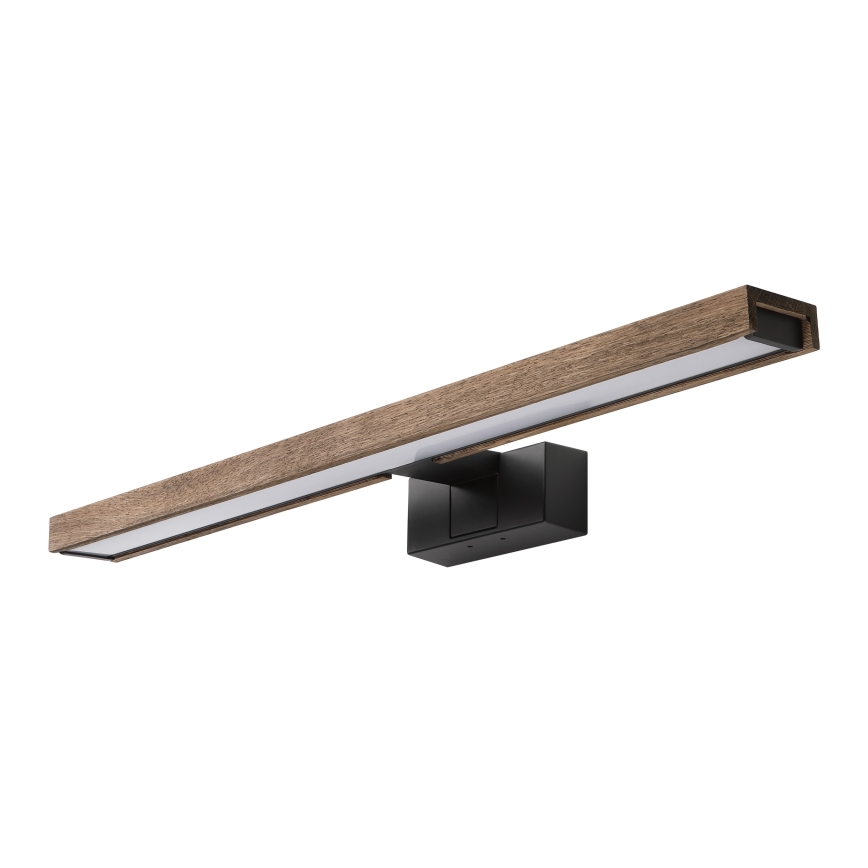 Brilagi - LED vonios veidrodžio apšvietimas 3 viename WOODY MIRROR LED/12W/230V IP44 juoda/ąžuolas riešutas