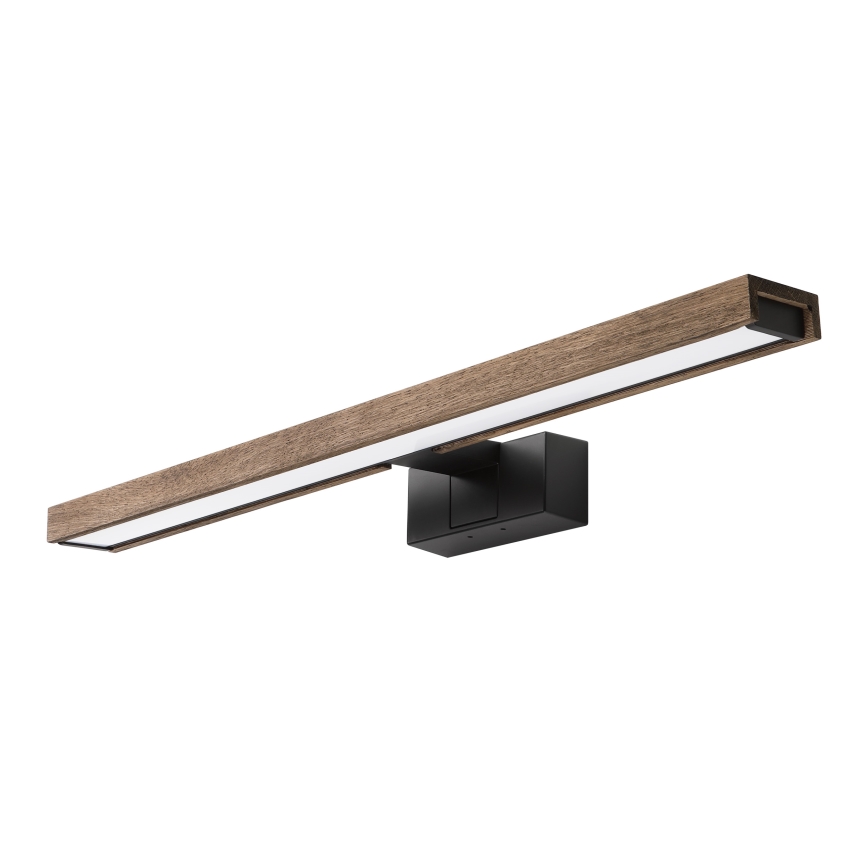 Brilagi - LED vonios veidrodžio apšvietimas 3 viename WOODY MIRROR LED/12W/230V IP44 juoda/ąžuolas riešutas