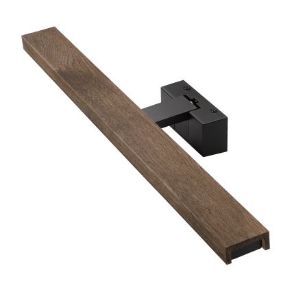 Brilagi - LED vonios veidrodžio apšvietimas 3 viename WOODY MIRROR LED/12W/230V IP44 juoda/ąžuolas riešutas