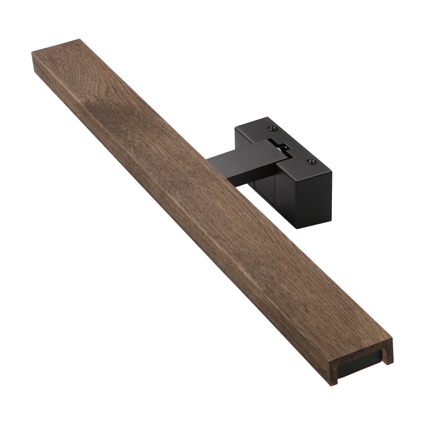 Brilagi - LED vonios veidrodžio apšvietimas 3 viename WOODY MIRROR LED/12W/230V IP44 juoda/ąžuolas riešutas