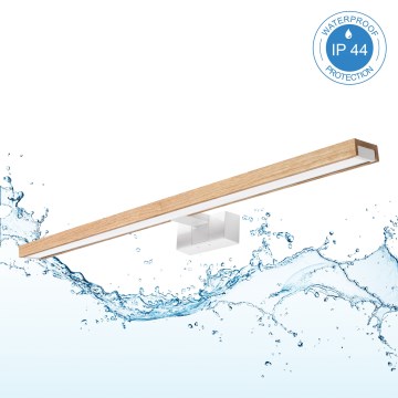 Brilagi - LED vonios veidrodžio apšvietimas 3 viename WOODY MIRROR LED/15W/230V 80 cm IP44 balta/ąžuolas