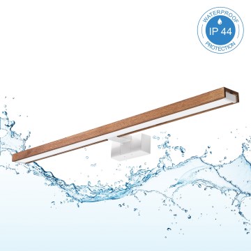 Brilagi - LED vonios veidrodžio apšvietimas 3 viename WOODY MIRROR LED/15W/230V 80 cm IP44 balta/ąžuolo vyšnia