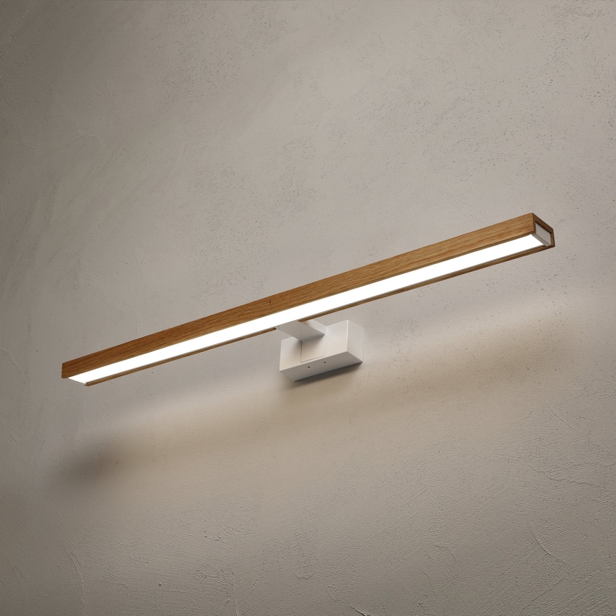 Brilagi - LED vonios veidrodžio apšvietimas 3 viename WOODY MIRROR LED/15W/230V 80 cm IP44 balta/ąžuolas