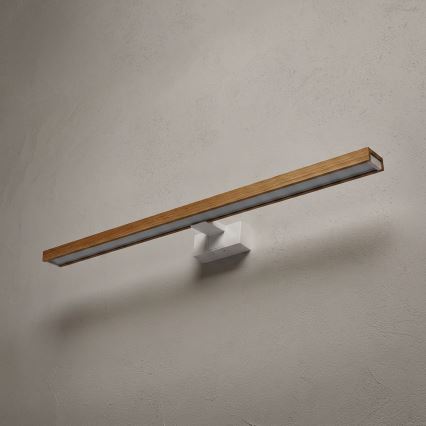 Brilagi - LED vonios veidrodžio apšvietimas 3 viename WOODY MIRROR LED/15W/230V 80 cm IP44 balta/ąžuolas