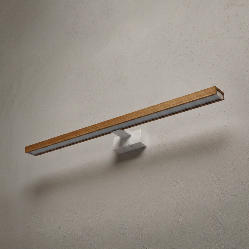 Brilagi - LED vonios veidrodžio apšvietimas 3 viename WOODY MIRROR LED/15W/230V 80 cm IP44 balta/ąžuolas