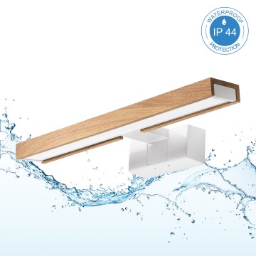 Brilagi - LED vonios veidrodžio apšvietimas 3 viename WOODY MIRROR LED/8W/230V 40 cm IP44 balta/ąžuolas