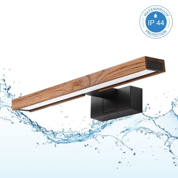 Brilagi - LED vonios veidrodžio apšvietimas 3 viename WOODY MIRROR LED/8W/230V 40 cm IP44 juoda/ąžuolas
