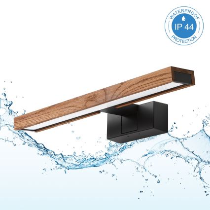 BRILAGI - LED vonios veidrodžio apšvietimas 3 viename WOODY MIRROR LED/8W/230V 40 cm IP44 juoda/ąžuolas