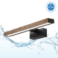 Brilagi - LED vonios veidrodžio apšvietimas 3 viename WOODY MIRROR LED/8W/230V 40 cm IP44 juoda/ąžuolas–riešutas