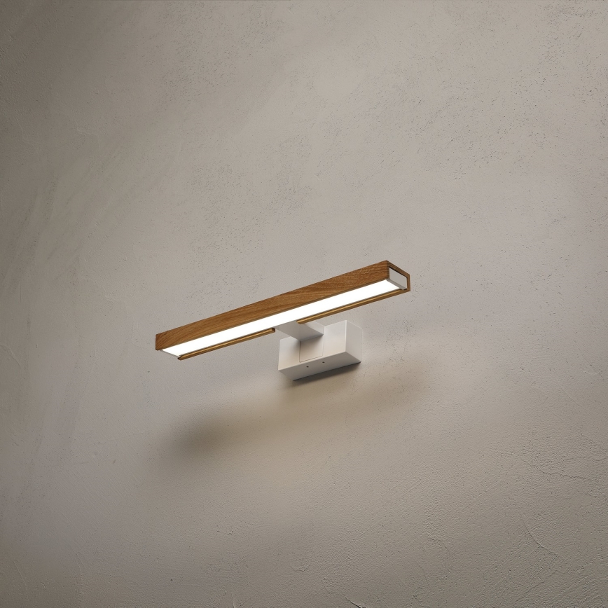 Brilagi - LED vonios veidrodžio apšvietimas 3 viename WOODY MIRROR LED/8W/230V 40 cm IP44 balta/ąžuolas