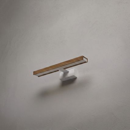 Brilagi - LED vonios veidrodžio apšvietimas 3 viename WOODY MIRROR LED/8W/230V 40 cm IP44 balta/ąžuolas