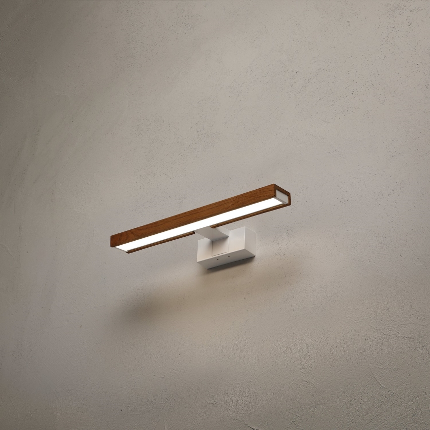 Brilagi - LED vonios veidrodžio apšvietimas 3 viename WOODY MIRROR LED/8W/230V 40 cm IP44 balta/ąžuolas vyšnia