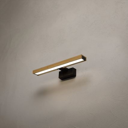 Brilagi - LED vonios veidrodžio apšvietimas 3in1 WOODY MIRROR LED/8W/230V IP44 juoda/ąžuolas